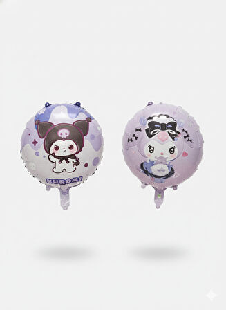 45 cm – Kuromi Temalı Mor Çift Yüzlü Perti Folyo Balon