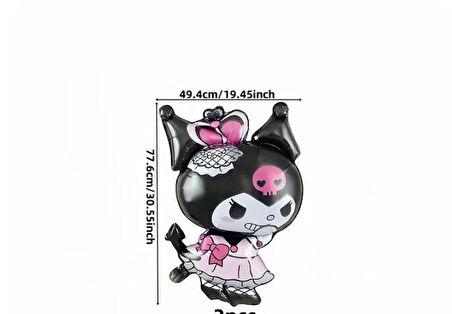 Folyo Balon Kuromi Temalı 50X78CM Doğum Günü Balonu