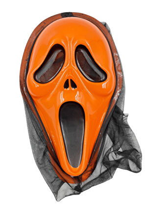 Halloween Maske Çığlık arkası tüllü Turuncu