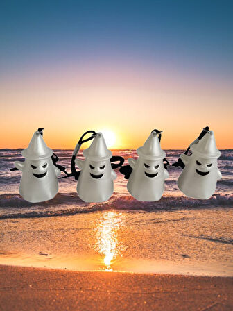 Halloween Hayalet  kolye 4lü Paket ışıklı 6x3cm