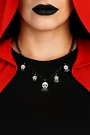 Halloween Cadılar Bayr Korkunç Kolye Çığlık 50cm 