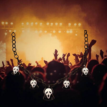 Halloween Cadılar Bayr Korkunç Kolye Çığlık 50cm 