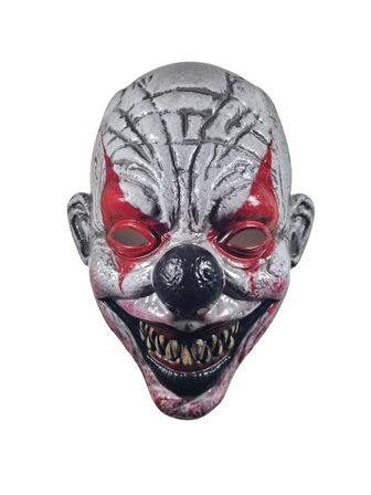 Halloween Cadılar Bayramı Maske testere diş burun siyah göz kırmız Palyaço Korku Maskesi