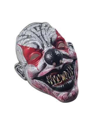 Halloween Cadılar Bayramı Maske testere diş burun siyah göz kırmız Palyaço Korku Maskesi