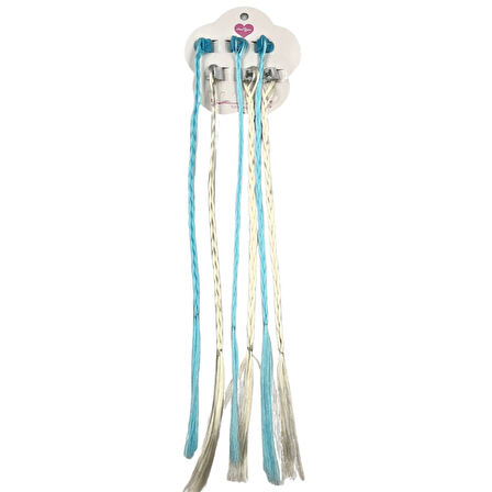 Tokalı Örgülü Saç 6 adet Mavili Kıskaç Tokalı Peruk Saç Tokası 32 cm Uzunluk