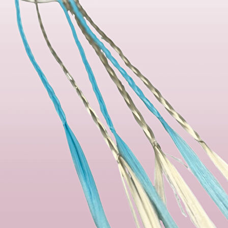 Tokalı Örgülü Saç 6 adet Mavili Kıskaç Tokalı Peruk Saç Tokası 32 cm Uzunluk