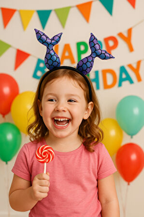 Mor-Mavi Renk Yansımalı Deniz Kızı Kuyruğu Taç