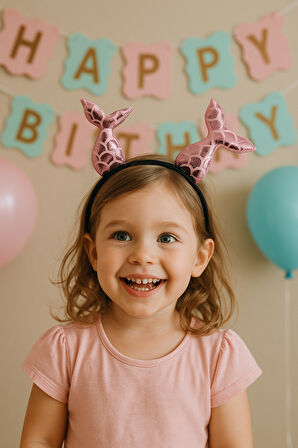 Pembe Renk Yansımalı Deniz Kızı Kuyruğu Taç