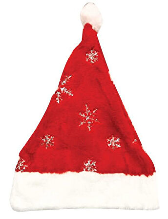 Kadife Kar Tanesi Pul İşlemeli Lüks Yılbaşı Şapkası – Yeni Yıl Parti Şapkası