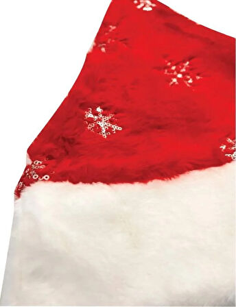 Kadife Kar Tanesi Pul İşlemeli Lüks Yılbaşı Şapkası – Yeni Yıl Parti Şapkası