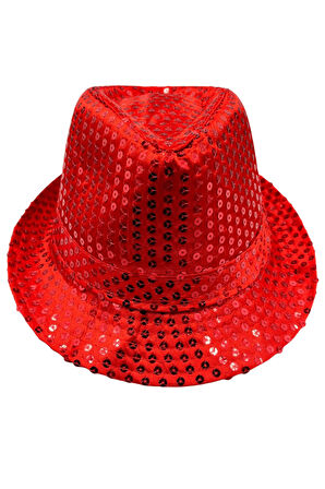 Pullu Lüks Kırmızı Fotr Yılbaşı Şapkası – Parti ve Konsept Aksesuarı