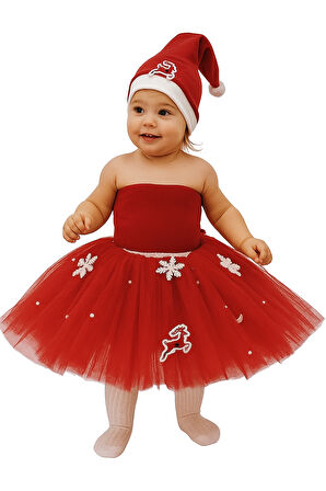 1–2 Yaş Simli Tütü Etek Yılbaşı Kostümü – Lastikli Bel ve Şapka Hediyeli Set