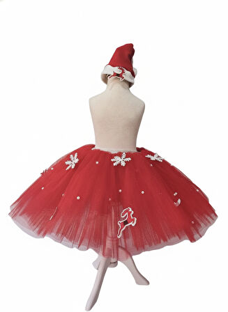 3–4 Yaş Simli Tütü Etek Yılbaşı Kostümü – Lastikli Bel ve Şapka Hediyeli Set