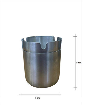 Kısmet Kokusuz Paslanmaz Çelik Metal Küllük 8cm