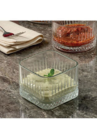 Paşabahçe 530138 Elysia 4'Lü Kare Çerezlik Kase 235Cc