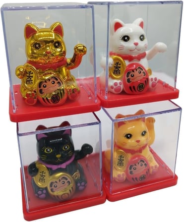 Dörtlü Maneki Neko El Sallayan Şans Kedisi Güneş Enerjili Set NO04SNS