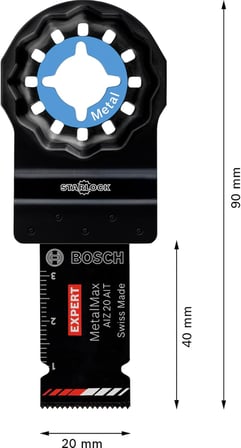 Professional 1x EXPERT MetalMax AIZ 20 AIT Daldırmalı Testere Bıçakları (Çelik, Paslanmaz çelik, Genişlik 20 mm, Aksesuar Çok Fonksiyonlu Makine)
