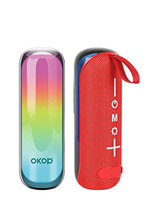 Okop Bluetooth Hoparlör RGB ışıklı taşınabilir mini ses bombası radyo özellikli KP-558
