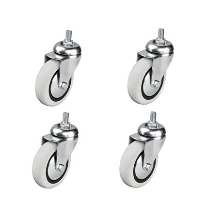 Hts 352- Döner 3/8 Vidalı Mobilya Tekeri Çap : 74 Mm 4 Ad.