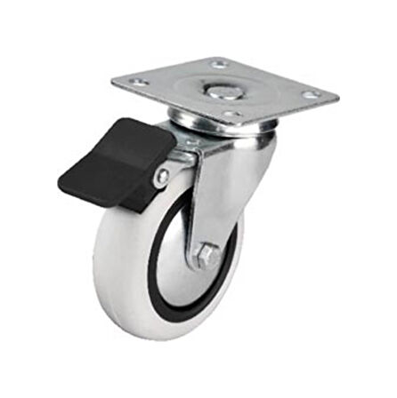 Hts 353- Döner Tablalı Frenli Mobilya Tekeri Çap : 74 Mm 4 Ad.