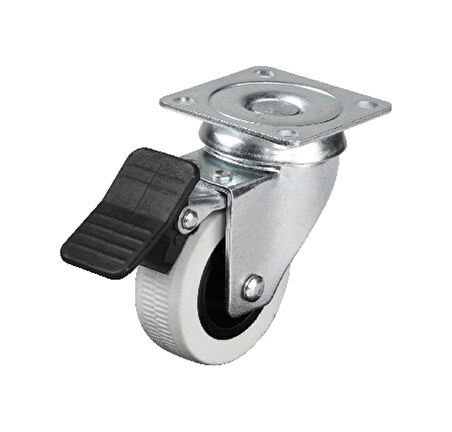 Hts 334- 50x20 Mm Çift Bilyalı Tablalı Frenli Teker 4 Ad.