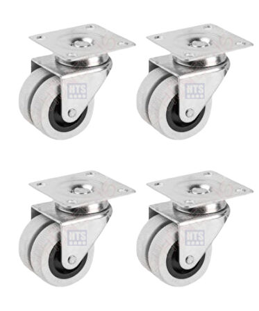 Hts 336- Tabla Bağlantılı Gri Pvc Kaplama 50mm Mobilya Teker 4 Ad.