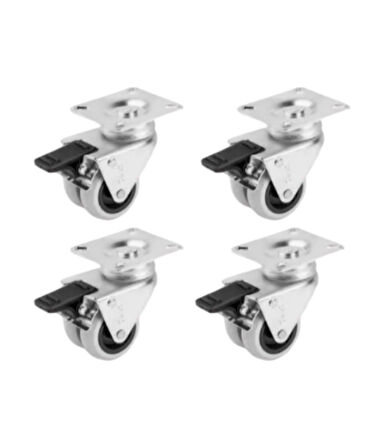 Hts 346- Tabla Bağlantılı Frenli 50 Mm Mobilya Tekerlek 4 Ad.