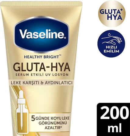 Gluta Hya Serum Etkili UV Losyon Leke Karşıtı ve Aydınlarıcı 200 ml