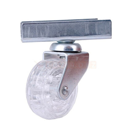 Hts 327- 50x20 Mm Şeffaf Makaralı Uzun U Tablalı Teker 4 Ad.