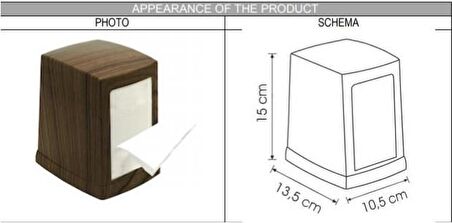 Omnipazar Vialli NP100A Masa Üstü Peçete Dispenseri Peçetelik Ahşap Görünüm