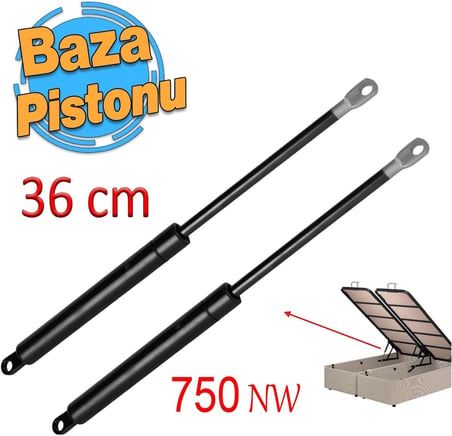 Baza Makası Gazlı Amartisör Pistonu 750 Newton 36 cm Baza Üst Kapak Kaldırma Mekanizması 2 Adet