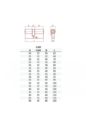İto Kilit 254/68K 68 mm Standart Cerman Silindir Kapı Bareli (26+10+32 mm)