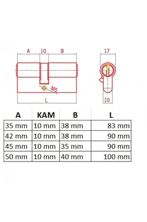 İto Kilit Rotex 83 mm Zamak Barel 5 Pimli Standart Silindir (40+10+33 mm)