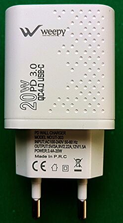 Weepy WPY-PD35 Type-C Hızlı Şarj Aleti Beyaz