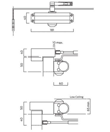 İTO H-120 Kapı Hidroliği  2-4 Ayarlı 40-60 Kg 3 Farklı Montaj Seçeneği