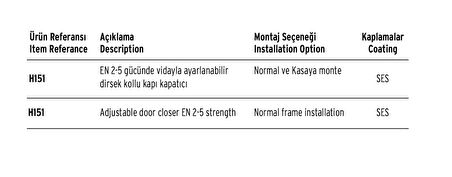 İto H-151 Kapı Hidroliği 100 Kg Güç Ayarlı 2-5 No:5