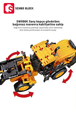 Sembo Block Sany Lisanslı Kepçe 896 Parça yapı blokları Lego ile uyumlu (712016)