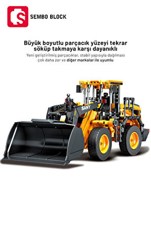 Sembo Block Sany Lisanslı Kepçe 896 Parça yapı blokları Lego ile uyumlu (712016)