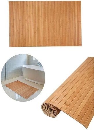 Bambu Banyo Matı Çamaşır Makinası Üstü Örtüsü Koltuk Matı Ahşap Kanepe Koltuk Kenarı Matı 68X45 cm