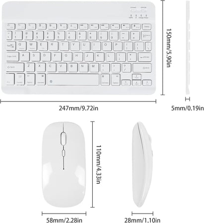 Bluetooth Ios Ipad Android Windows Uyumlu Klavye Mouse Seti - Sessiz - Şarjlı - Combo - Ultra İnce - Türkçe - Kablosuz Beyaz