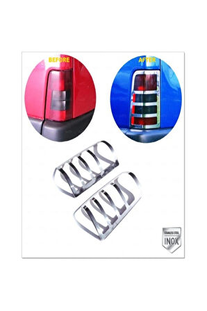 Citroen Berlingo Krom Stop Çerçeve 2 Parça 1996-2008 Paslanmaz Çelik