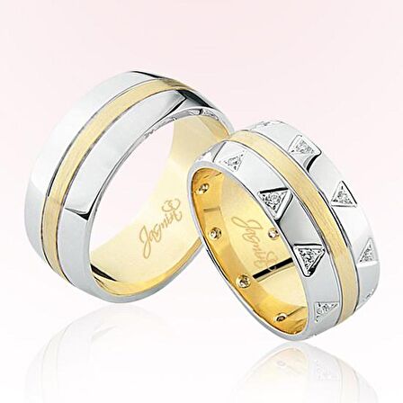 Üçgen Desenli Altın Alyans 2702