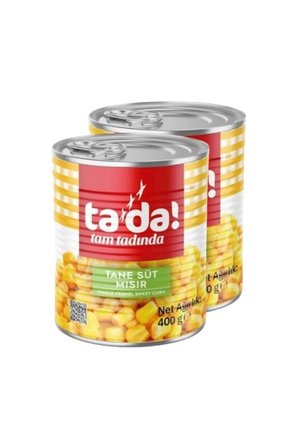 Haşlanmış Tane Süt Mısır Konservesi 400 Gr (2 Adet)