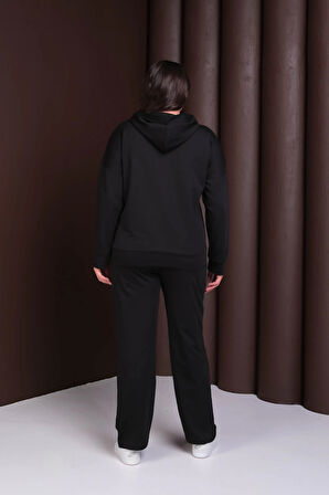 Kapüşonlu Crazy  Baskılı Alt-Üst Takım