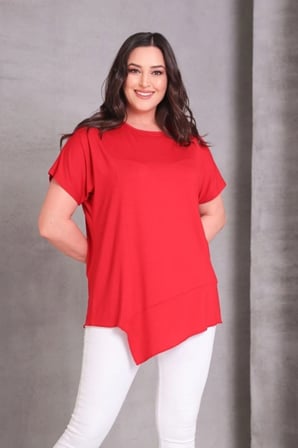 Eteği Asimetrik Basic Bluz