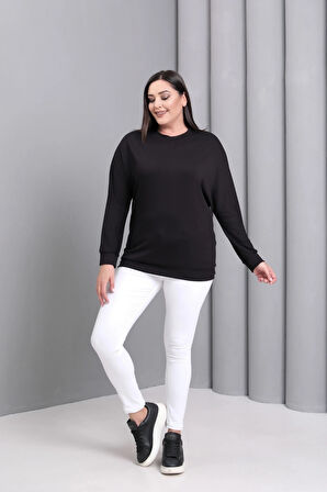 Sırtı Kanat Taş Baskılı Sweatshirt