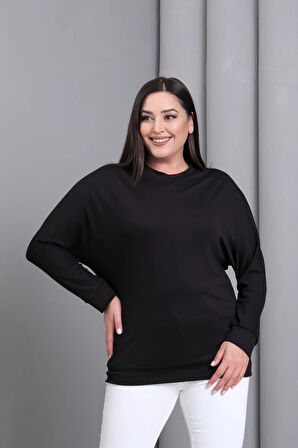 Sırtı Kanat Taş Baskılı Sweatshirt