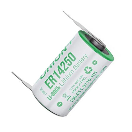 Orion ER14250 H 1/2AA 3.6 Volt 1200Mah Kısa Boy Puntalı Lityum Pil