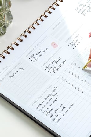 Süresiz Haftalık Masaüstü Planlayıcı 12 Aylık Undated Desk Planner Siyah