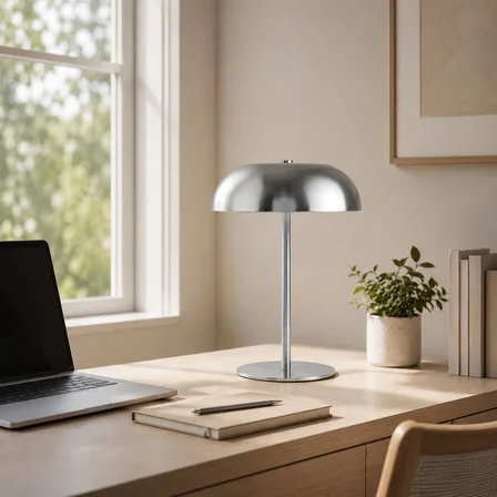 Modern Mantar Tasarımlı Masa Lambası, Beyaz Dekoratif LED Masaüstü Aydınlatma, Şık Gece Lambası, Komodin, Çalışma Masası, Salon ve Ofis Kullanımına Uygun Dekoratif Abajur (GÜMÜŞ)